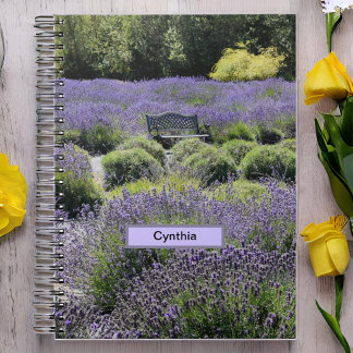 Bench i Lavender Fält i Sequim Anteckningsbok