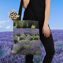 Bench i Lavender Fält i Sequim Tygkasse