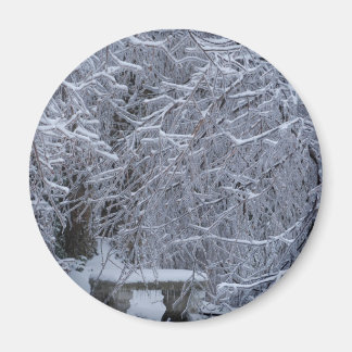 Bench i snö magnet