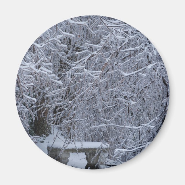 Bench i snö magnet (Framsidan)