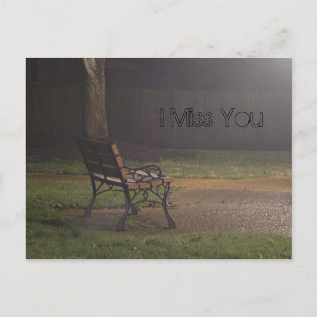 Bench på natten vykort (Framsida)