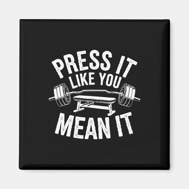 Bench Press Exercise Bodybuilding Fitness Workout Magnet (Framsidan)