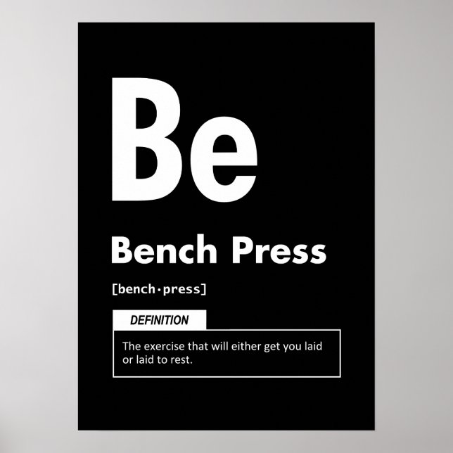 Bench Press - Periodic Bord - Funny Gym Meme Poster (Framsidan)