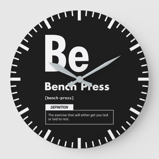 Bench Press - Periodic Bord - Funny Gym Meme Stor Klocka (Framsida)