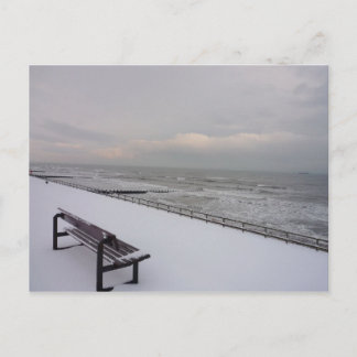 Bench, Snö och sjön Vykort