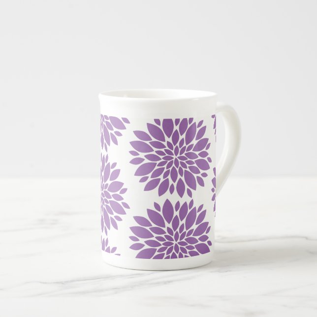 BenChina Mugg-Lila blommor Benporslin Mugg (Framsida höger)