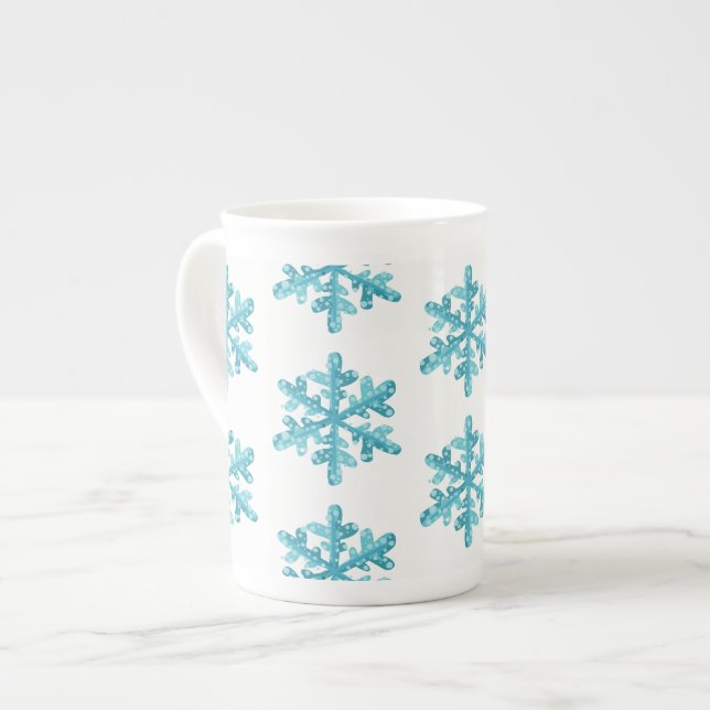 BenChina Mugg-Snöflingor Benporslin Mugg (Framsida vänster)
