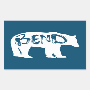 Bend Bear Rektangulärt Klistermärke