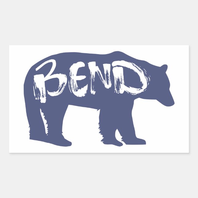 Bend Bear Rektangulärt Klistermärke (Framsida)