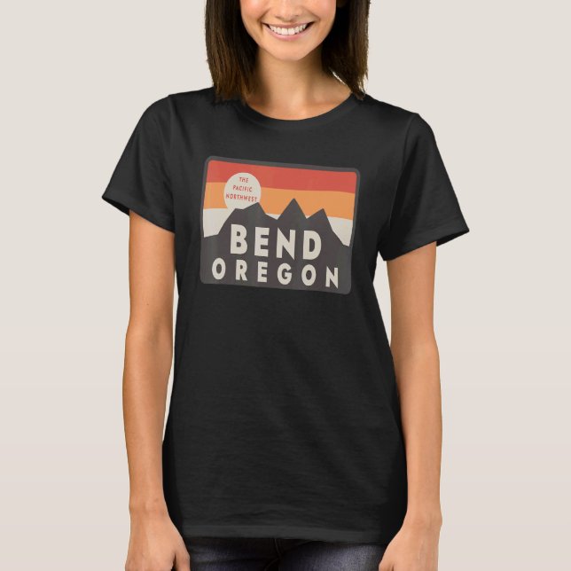 Bend Oregon-bergen Sunset Outdoor Life T Shirt (Framsida)