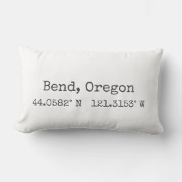 Bend, Oregon Coordinates Lumbar Pillow Lumbarkudde