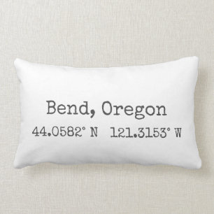 Bend, Oregon Coordinates Lumbar Pillow Lumbarkudde