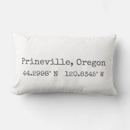 Bend, Oregon Coordinates Lumbar Pillow Lumbarkudde