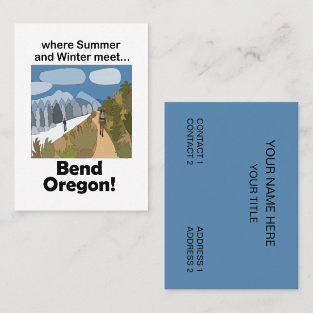 Bend Oregon Där Sommar Vinter Möts Resa Visitkort (Fram/baksida)