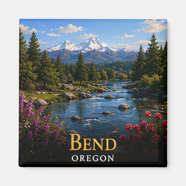Bend Oregon High Desert & Cascade Trails 🗺️ Magnet (Framsidan)