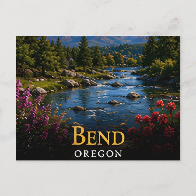 Bend Oregon High Desert & Cascade Trails 🗺️ Vykort (Framsida)