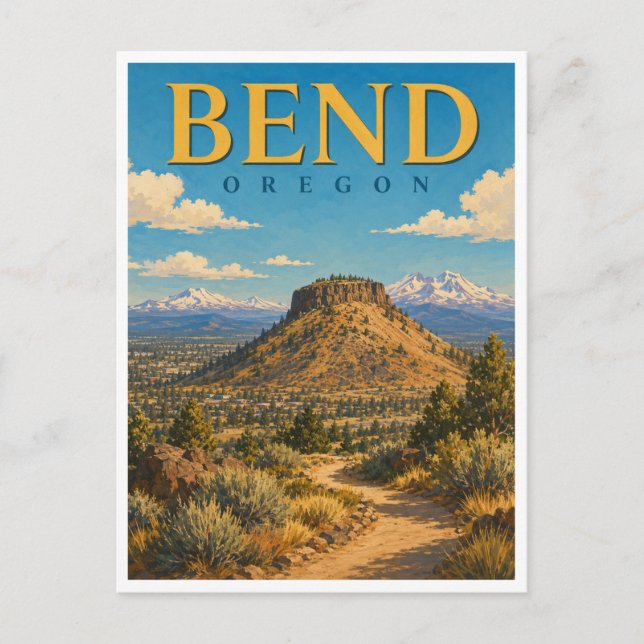 Bend Oregon Pilot Butte GeoSaga Vykort (Framsida)