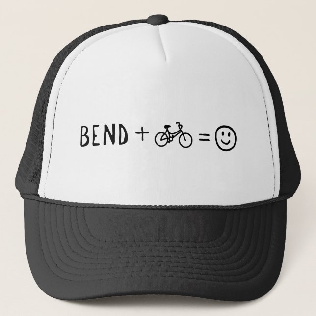 Bend Oregon Plus Cyklar Gör Dig Glad Keps (Framsida)
