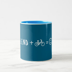 Bend Oregon Plus Cyklar Gör Dig Glad Två-Tonad Mugg