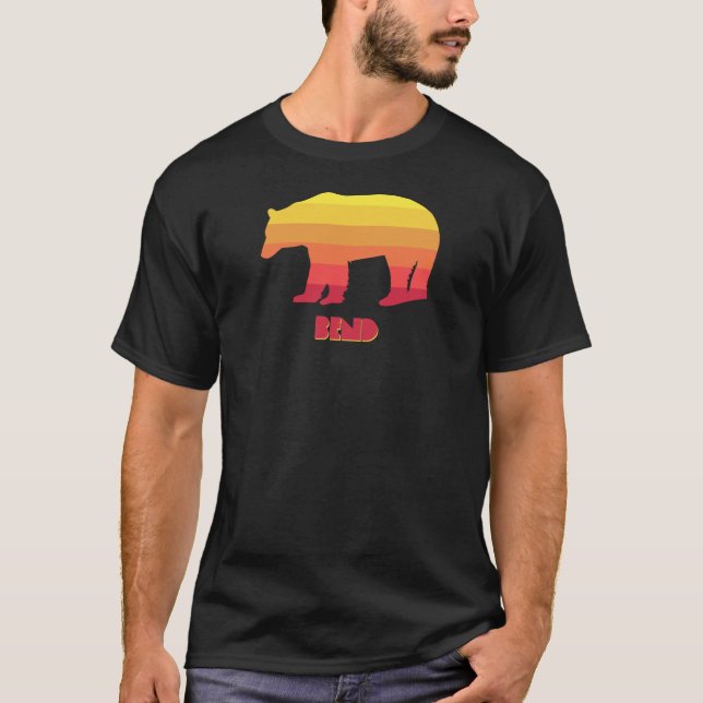 Bend Oregon Rainbow Bear T Shirt (Framsida)