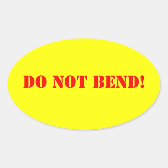 Bend Oval Sticker Ovalt Klistermärke (Framsida)