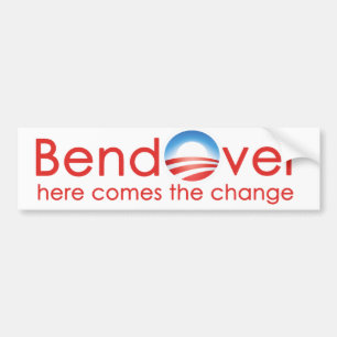 Bend over för Barack Obamas Change nobama Bildekal