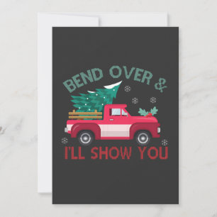 Bend Over & i visar dig Funny Julgran Inbjudningar