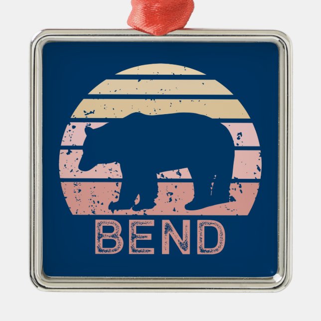 Bend Retro Bear Julgransprydnad Metall (Framsidan)