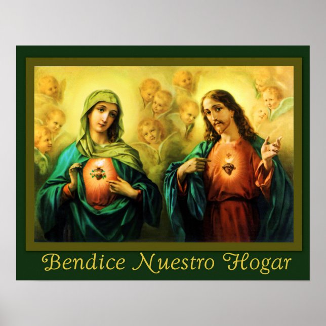 Bendicion del Hogar Sagrado e Inmaculado Corazon Poster (Framsidan)