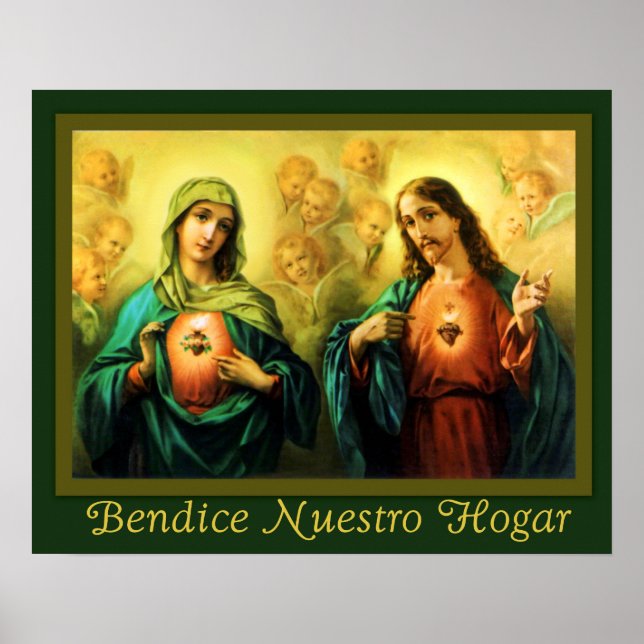Bendicion del Hogar Sagrado e Inmaculado Corazon Poster (Framsidan)