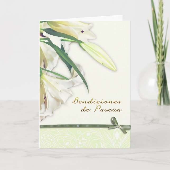 bendiciones de pascua, spanskt glad påskkort helgkort (Framsida)