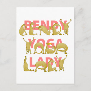 Bendy Yoga Dam Funny Cute Pony Vykort