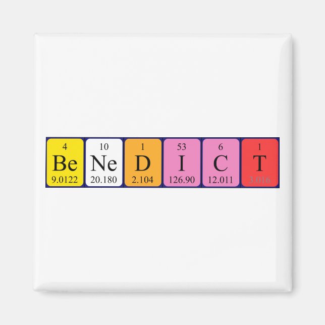 Benedict Peridict bord namn magnet (Framsidan)