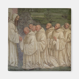 Benedictinemunkar, från livet av St. Benedict ( Magnet