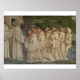 Benedictinemunkar, från livet av St. Benedict ( Poster