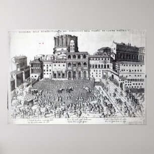 Benediction av popen i St Peter kvadrerar Poster