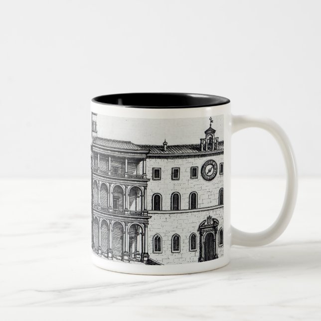 Benedictionloggiaen av den gammala Vaticanen Två-Tonad Mugg (Höger)