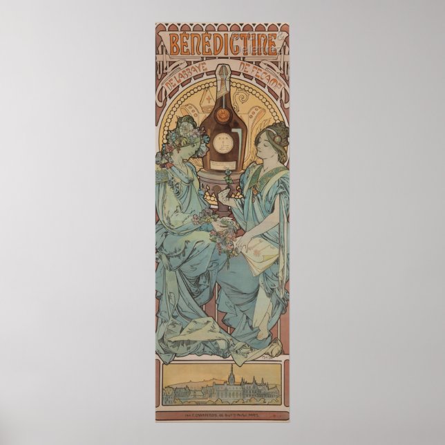 Bénédiktine av Alphonse Mucha Poster (Framsidan)