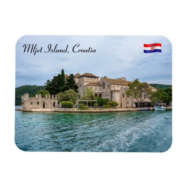 Benediktine kloster på ön Mljet - Kroatien Magnet (Horisontell)