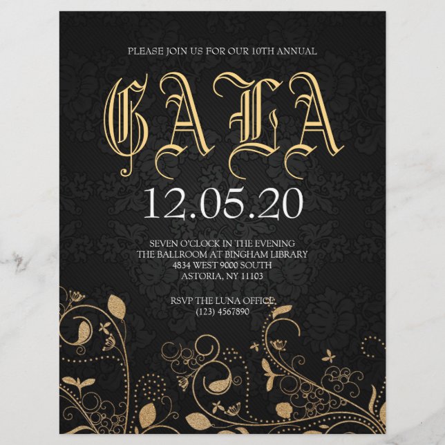 Benefit Gala New Years Party Flyer (Framsidan)