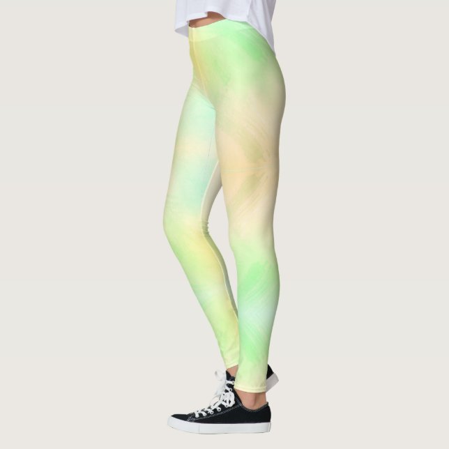 Benen iförda pastellfärgade leggingar  leggings (Vänster)