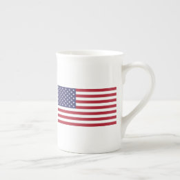 Benet China Mugg med Flagga USA Benporslin Mugg