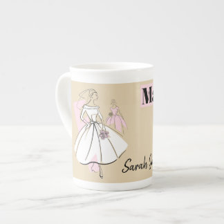 Benet mode Bride Neutralt Maid of honor Namn Benporslin Mugg