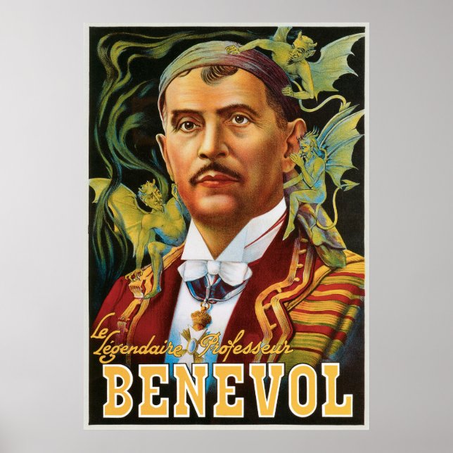 Benevol ~ Italy Magician Vintage Magic Poster (Framsidan)