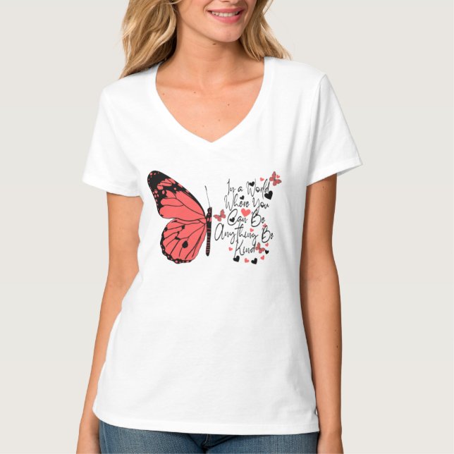 Benevolent Butterfly Kindness T Shirt (Framsida)