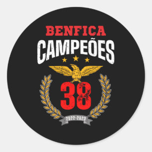 Benfica Campeao 38 Portugal Runt Klistermärke