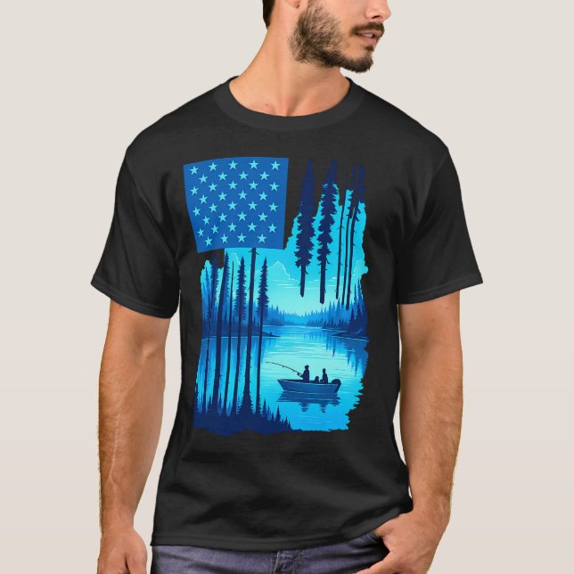 Benfisk Amerikansk flaggfiske T Shirt (Framsida)