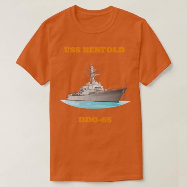 Benfold DDG65 Förstörare Frakt T Shirt (Design framsida)