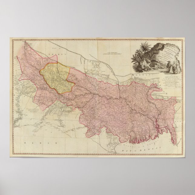 Bengal, Bahar, Oudes, Allahabad Poster (Framsidan)