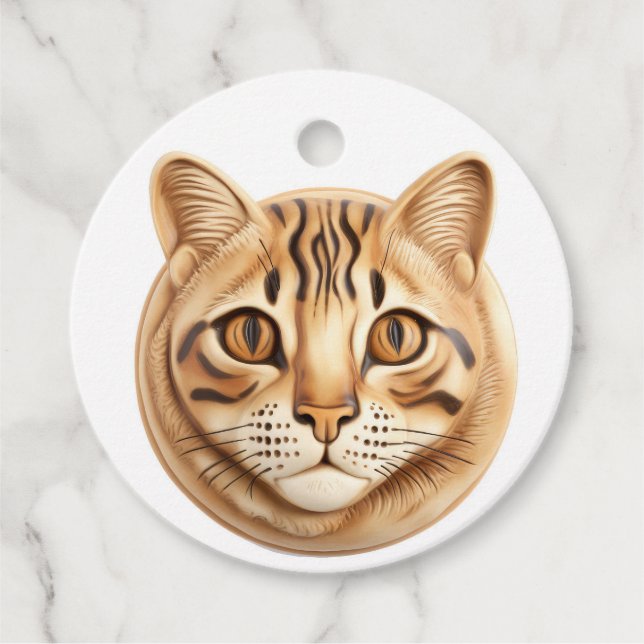 Bengal Cat 3D Inspired Gåvor Etiketter (Framsida)